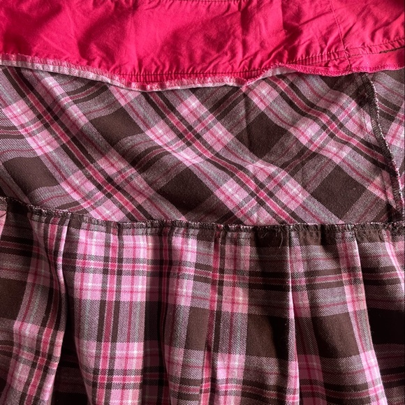 SOLD Tartan Plaid Pleated Pink Brown Buckle Circle Skirt - Picture 7 of 8